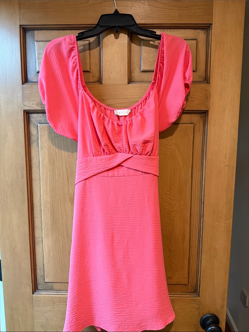 Altar'd State Pink Short Sleeve Scoop Neck Dress